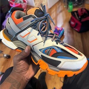 Balenciaga Multicolor Men's Sneakers - Orange, Blue, Gray